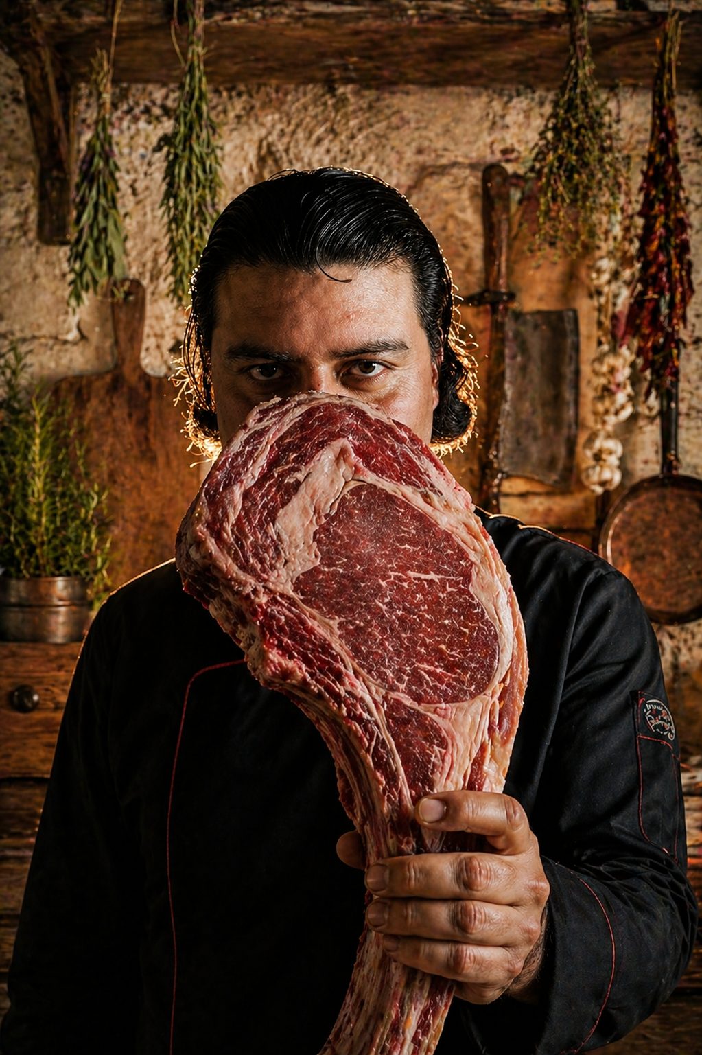 Chef David Castillo Aceves en su cocina rústica